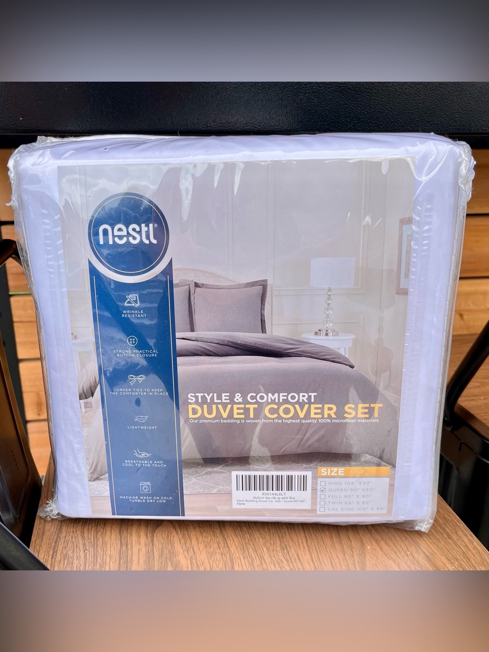 Nestl Queen Duvet Cover Set White New Sealed Soft Microfiber Bedding